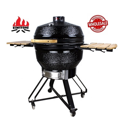KIMSTONE Kamado BBQ 26 Inches Grande Black Monster XXL Egg Charcoal Barbecue Grill Smoker