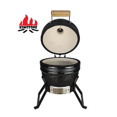 KIMSTONE Mini 13 Inch Ceramic Charcoal Grill Backyard Ceramic Casual Kamado Griller Machine