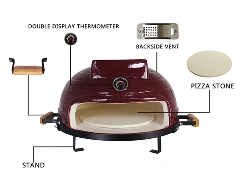 KIMSTONE 21 Inch Mini Outdoor Garden Portable China Wooden Burning Charcoal Pizzaofen Brick Pizza Oven Wood Fired Grill for Sale