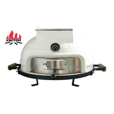 KIMSTONE 21 Inch Tabletop Pizza Oven Large Brick Pizza Stove White Portable Ceramic Grill