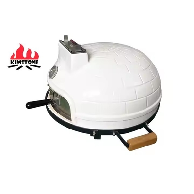 KIMSTONE 21 Inch Tabletop Pizza Oven Large Brick Pizza Stove White Portable Ceramic Grill