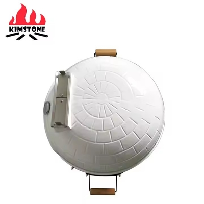 KIMSTONE 21 Inch Tabletop Pizza Oven Large Brick Pizza Stove White Portable Ceramic Grill