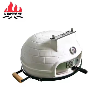 KIMSTONE 21 Inch Tabletop Pizza Oven Large Brick Pizza Stove White Portable Ceramic Grill