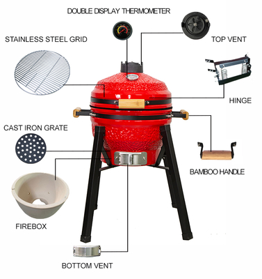 Kimstone Outdoor Ceramic Charcoal Commercial Bbq Grill Spit Rotisserie  Grill Home and Garden BBQ
