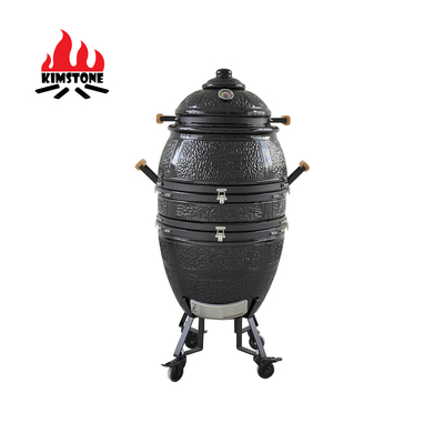 Kimstone High Quality 21 Inch  Ceramic Charcoal Smoker Grill  Tandoor Oven Big Space Hanging Grill Portable for Outdoor & Indoor