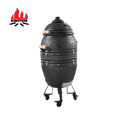 Kimstone High Quality 21 Inch  Ceramic Charcoal Smoker Grill  Tandoor Oven Big Space Hanging Grill Portable for Outdoor & Indoor