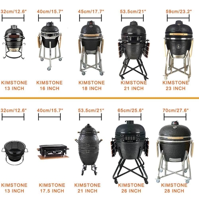 KIMSTONE New Design XL XXL 22 Inch Foam Glazing Matte Black Grey Charcoal Bbq Grill Kamado Smoker