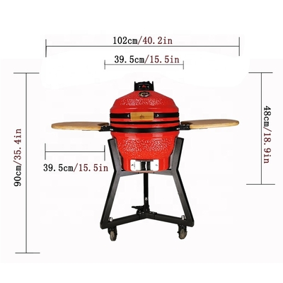 KIMSTONE 16 Inch Bbq Egg Grill Kamado Mullite Kamado Grill Xl Camping Bbq Grill