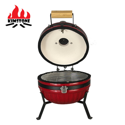 KIMSTONE New Arrival Portable Smokeless 12 Inch Tabletop Mini Ceramic Kamado for Camping