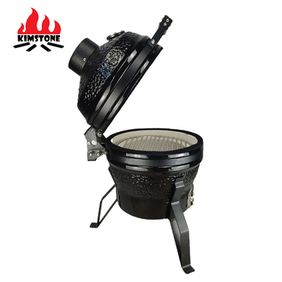 KIMSTONE Mini 13 Inch Ceramic Charcoal Grill Backyard Ceramic Casual Kamado Griller Machine