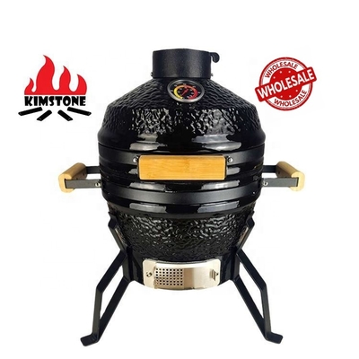 KIMSTONE Ceramic Kamado Firebox Keramikgrill Fire Box China Charcoal Parrilla Mini Black BBQ Egg 13 Inch Komodo Kamado Grill