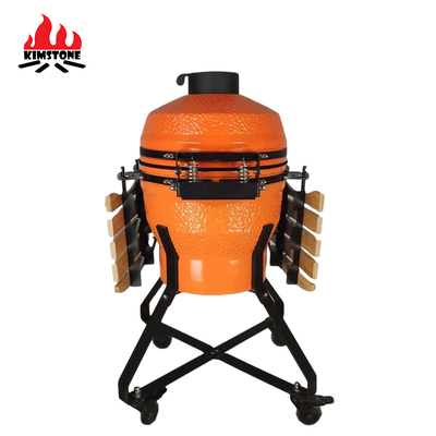 KIMSTONE Kamado 18 Inch Ceramic Griller Kamado Grill Charcoal Smoker With Stainless Steel Stand