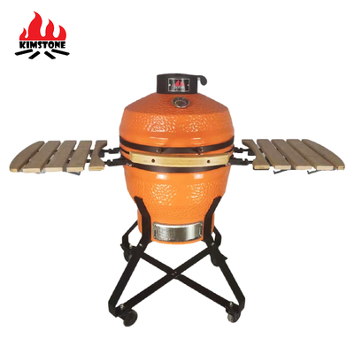 KIMSTONE Kamado 18 Inch Ceramic Griller Kamado Grill Charcoal Smoker With Stainless Steel Stand