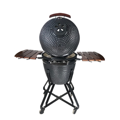 KIMSTONE 2023 Kamado Ceramic Grill with Trolley 21 Inch Egg Shaped Barbecue Kanka Grill Bbq Kamado Bono